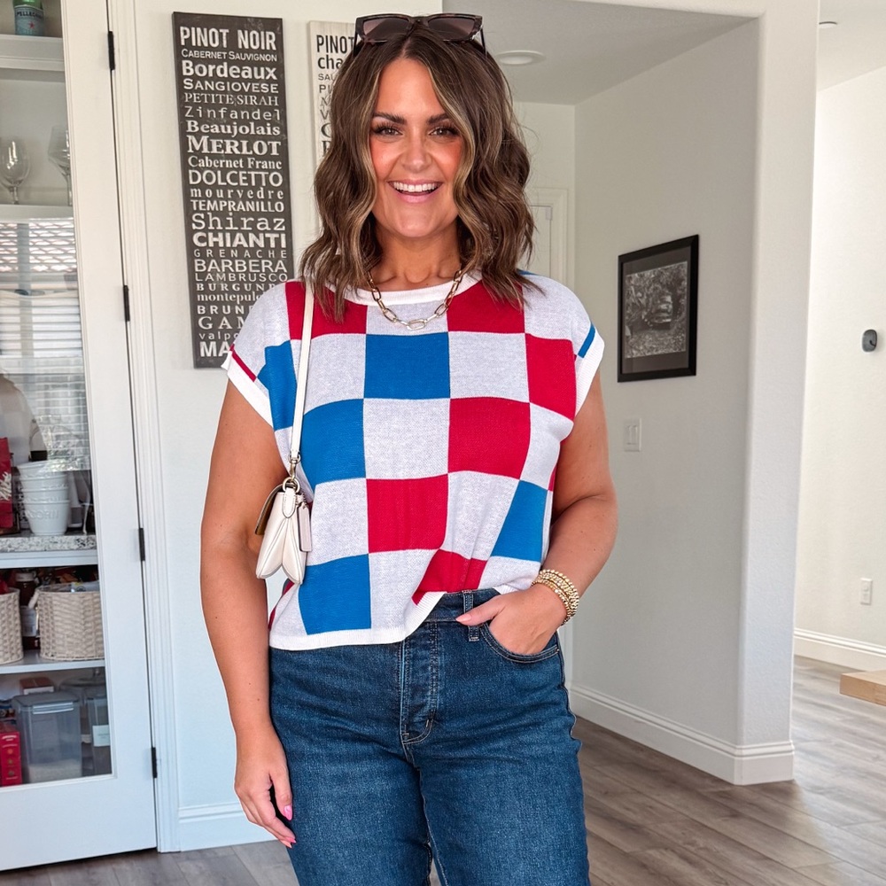 Colorful Checkered Women's Top